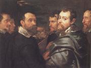 Peter Paul Rubens Peter Paul and Pbilip Rubeens with their Friends or Mantuan Friendsship Portrait (mk01) Spain oil painting artist